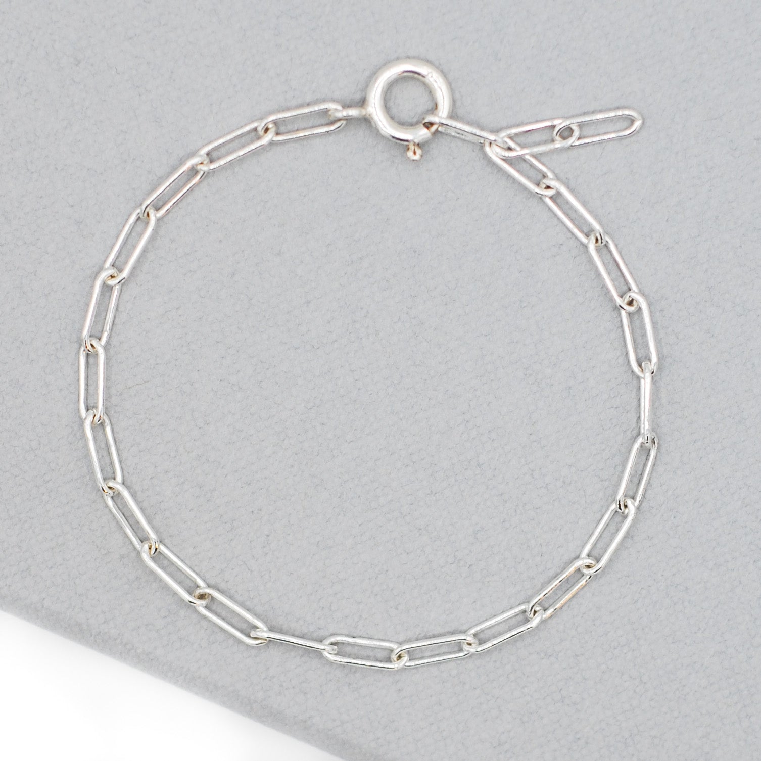 Sterling Silver Medium Paper Clip Chain Bracelet - Jewel Ya