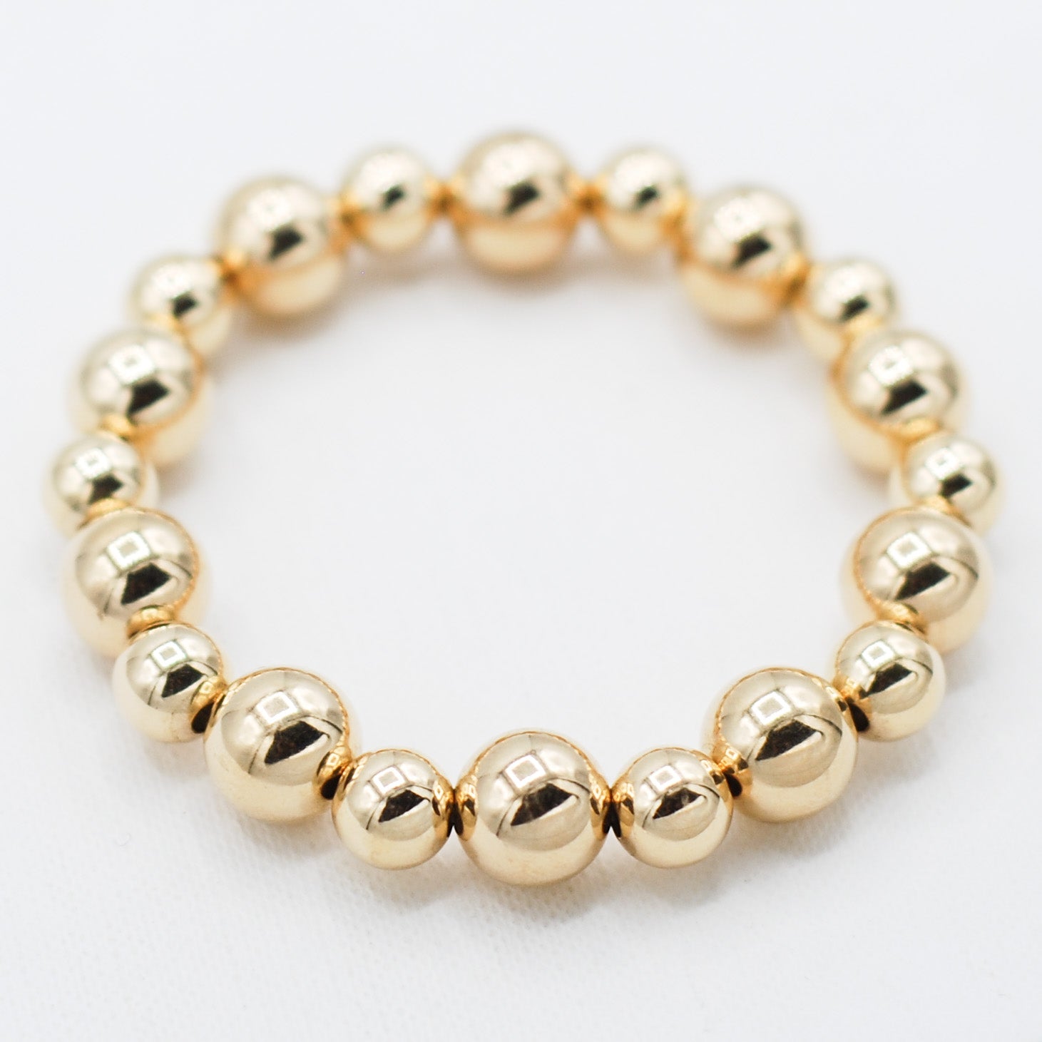 8mm & 10mm 14k Gold Filled Beaded Bracelet - Jewel Ya