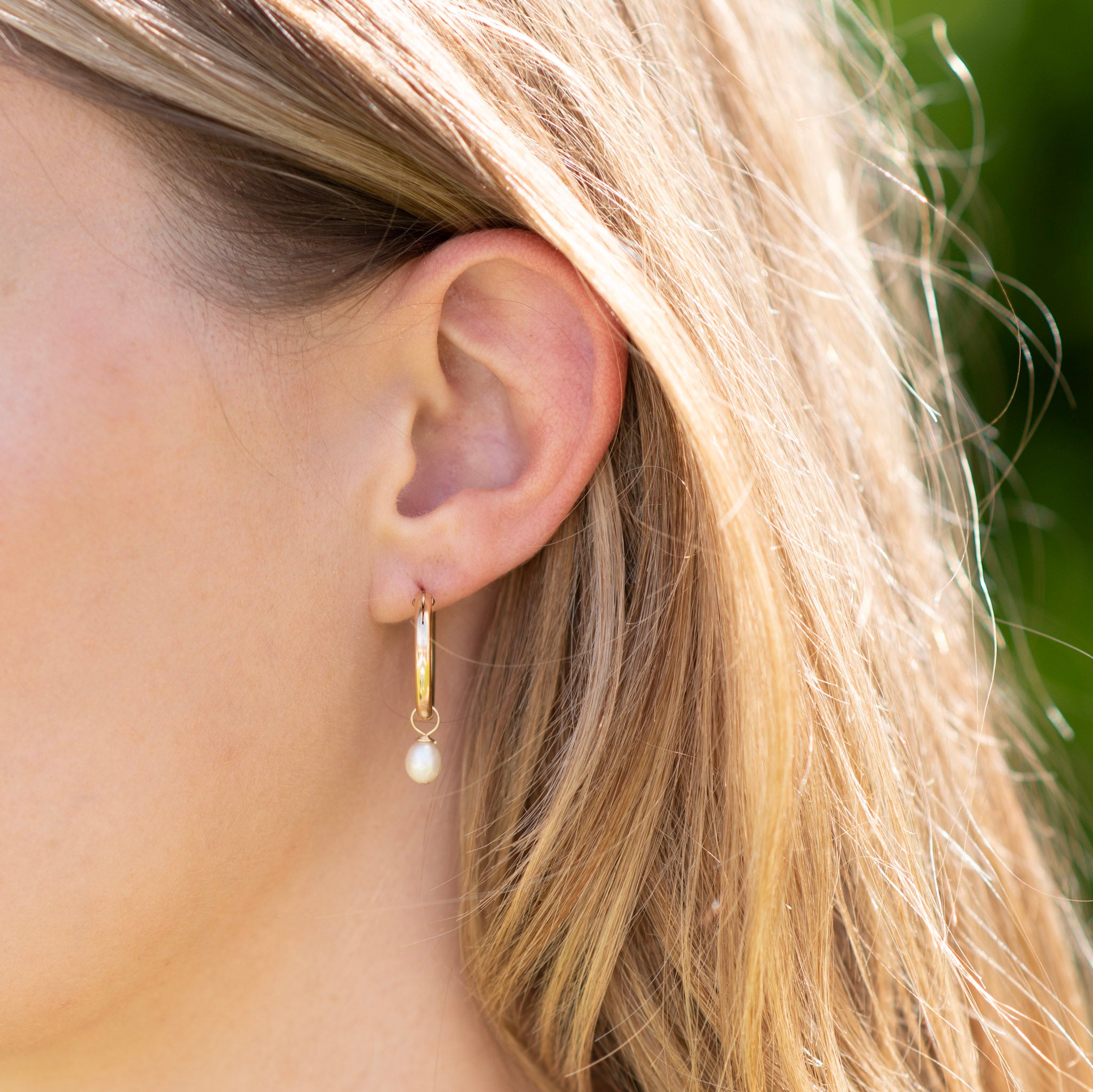Freshwater Pearl Hoop Drops - Jewel Ya