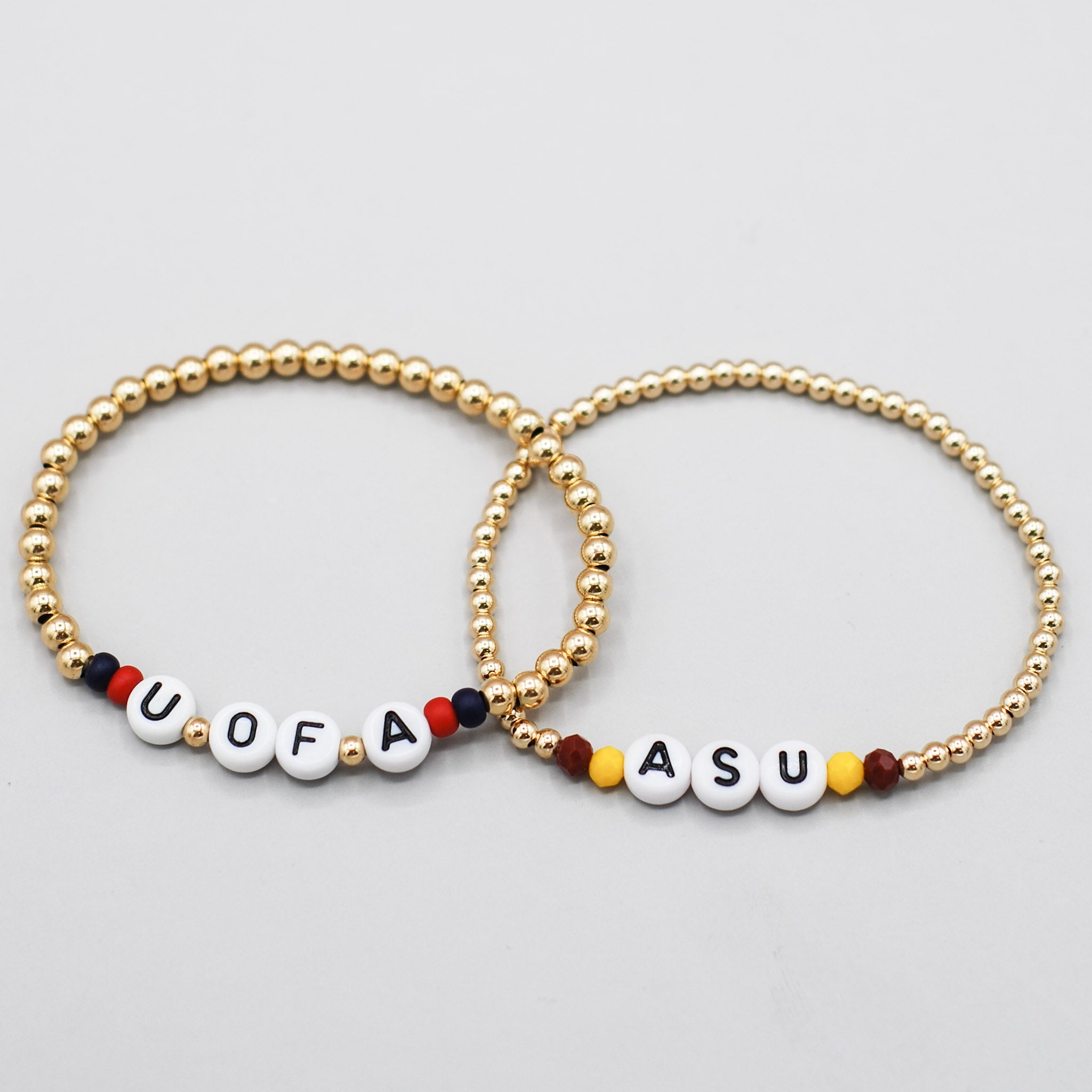 Personalized Beaded School Spirit Bracelet