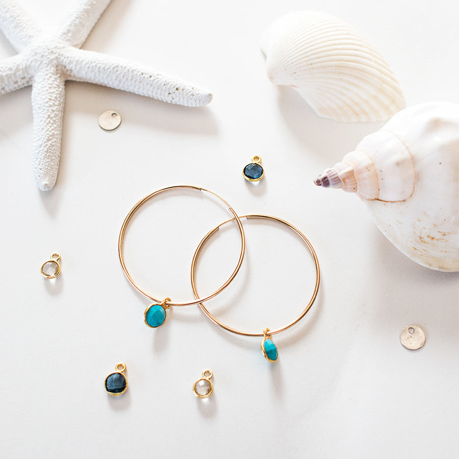 Crystal Quartz Hoop Drops - Jewel Ya