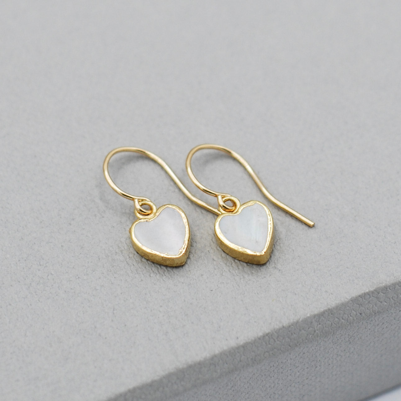 Mother of Pearl Heart Earrings