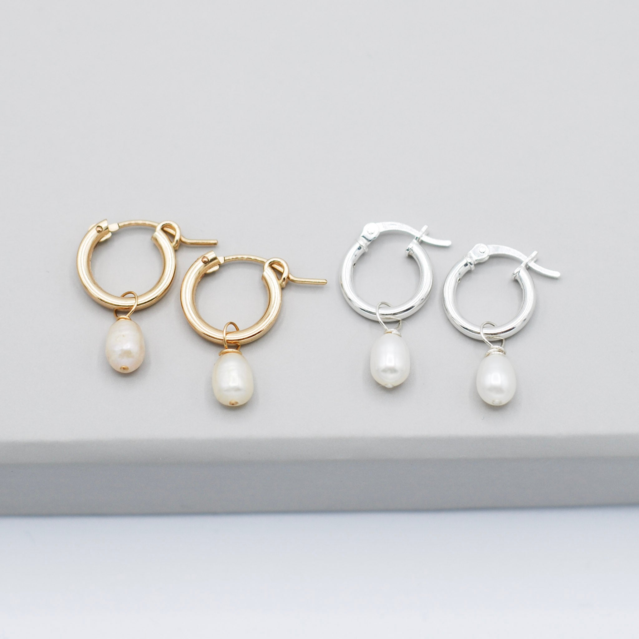 June Pearl Birthstone Tube Hoop Set - Jewel Ya