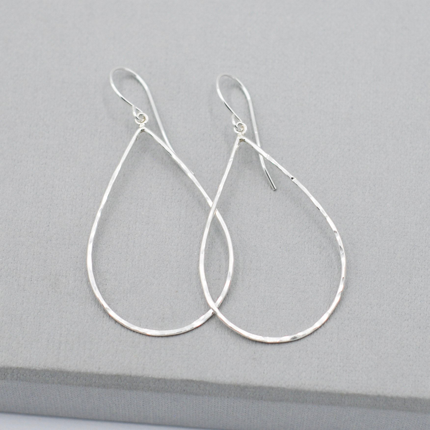 Sterling Silver Hammered Teardrop Earrings - Jewel Ya