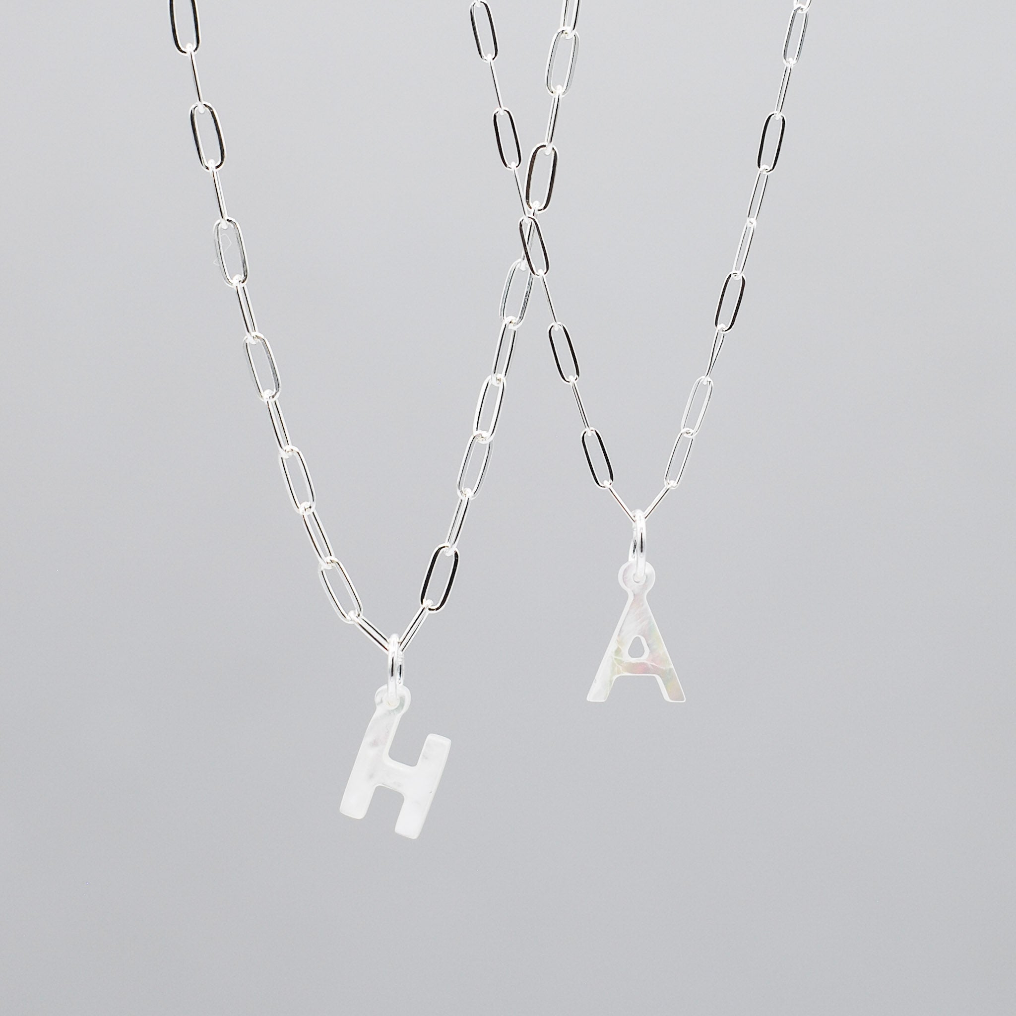Sterling Silver Initial Charm Necklace Set - Jewel Ya