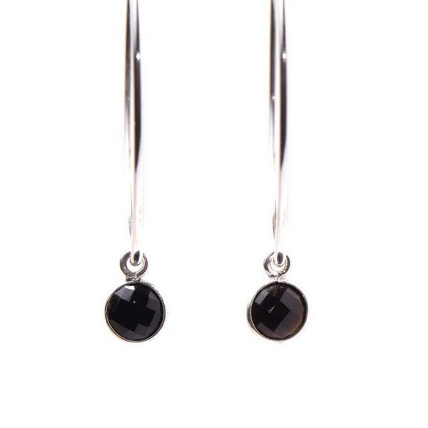 Black Onyx Hoop Drops