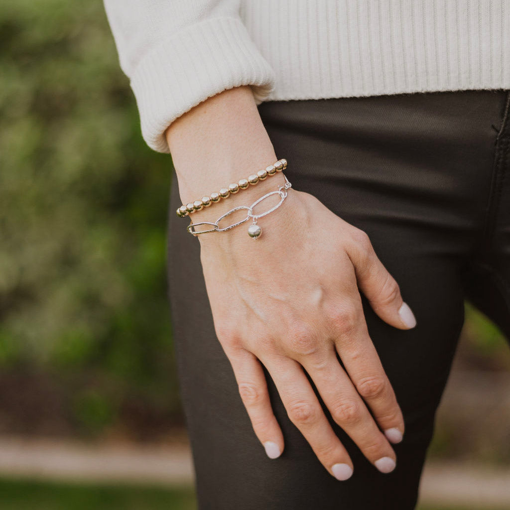 Mixed Metal Chain & Beaded Lux Bracelet Set