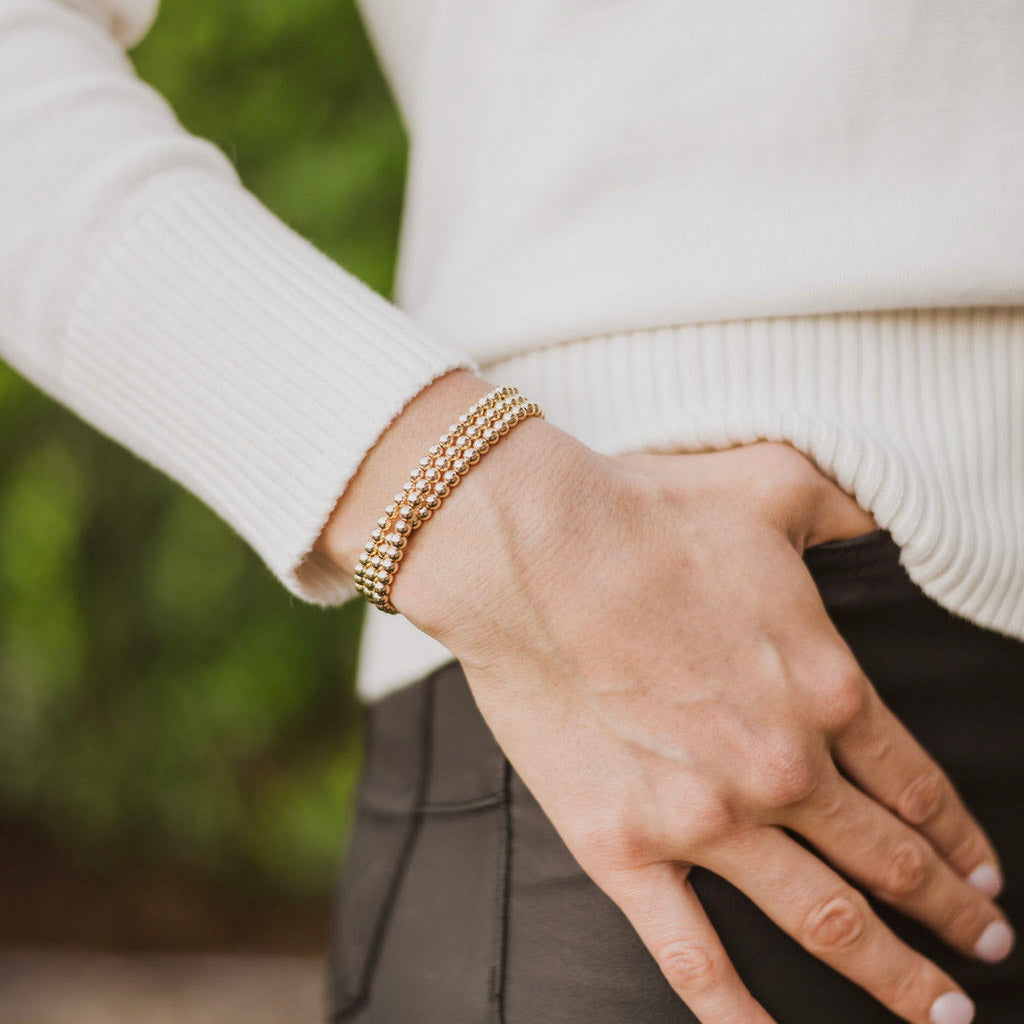 4mm 14k Gold Filled Beaded Lux Trio Set - Jewel Ya