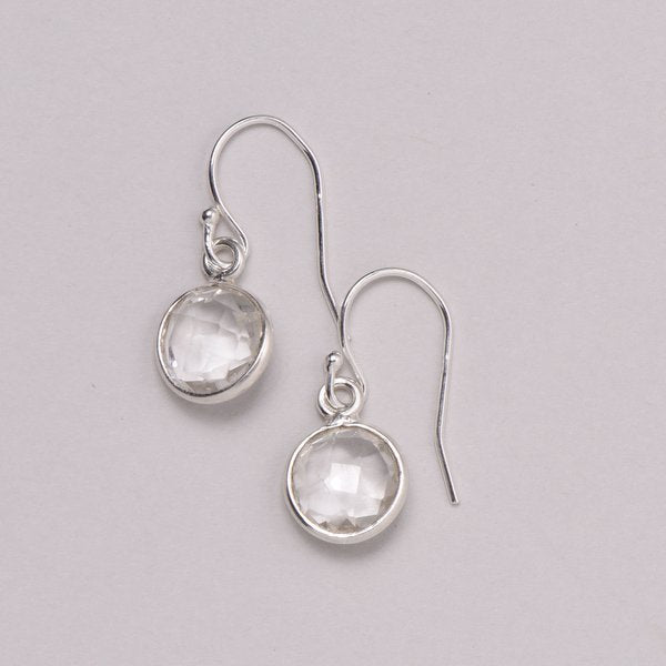 Faceted Crystal Quartz Earrings