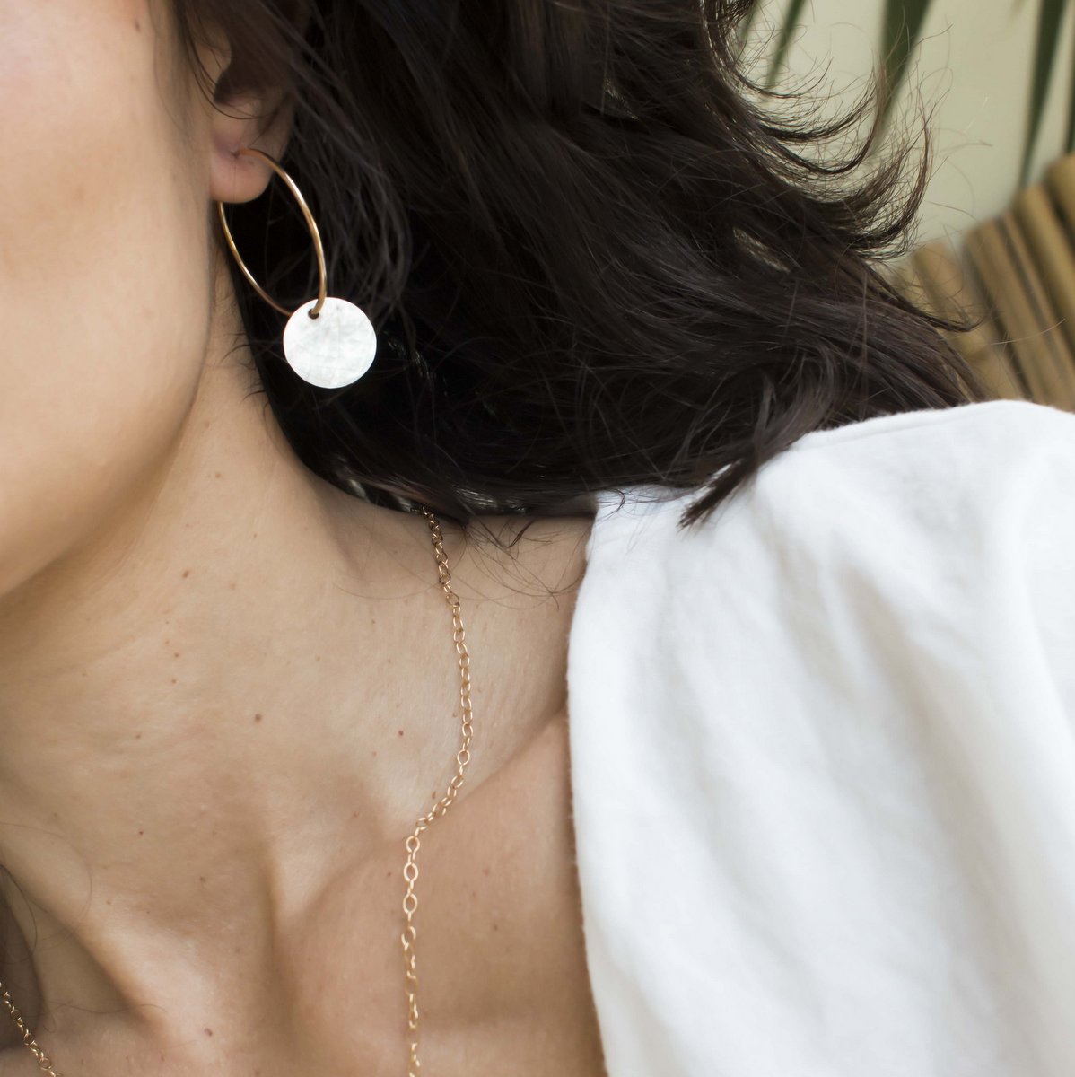 Hoops & Goldfill Hammered Hoop Drops