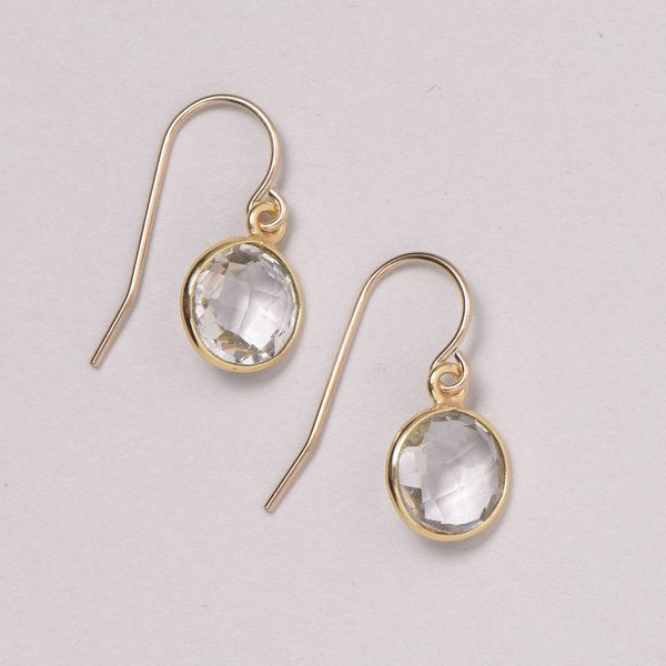 Faceted Crystal Quartz Earrings