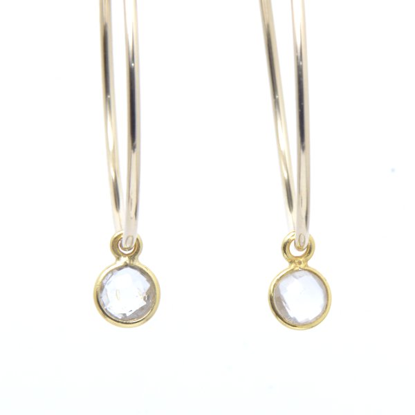 Crystal Quartz Hoop Drops