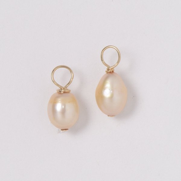 Gold Freshwater Pearl Hoop Drops