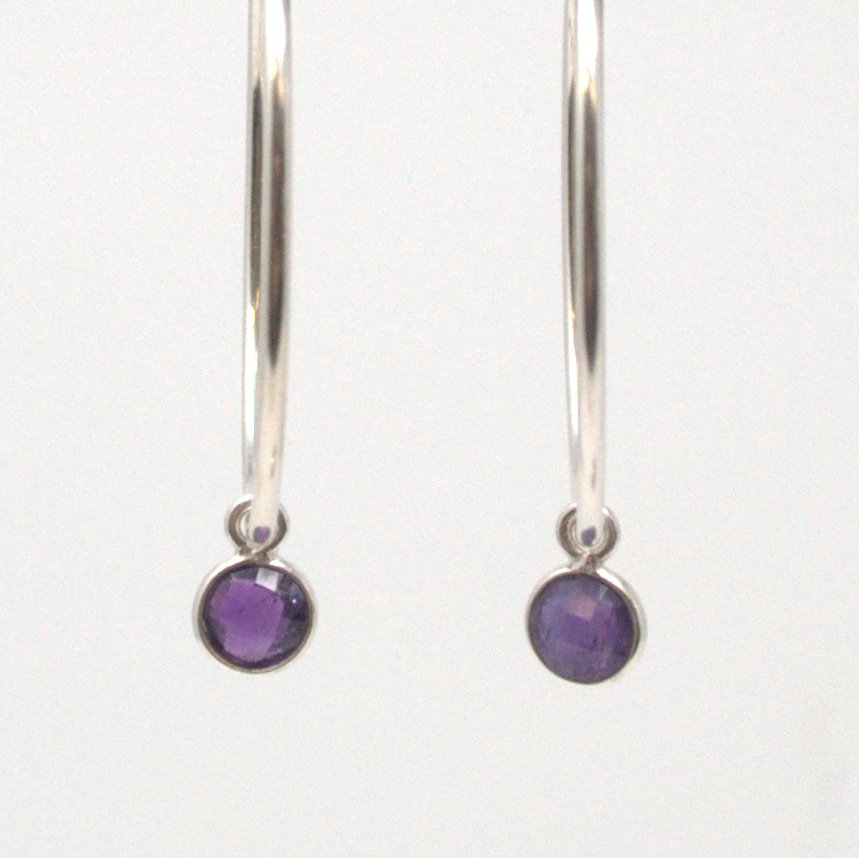 Amethyst Hoop Drops