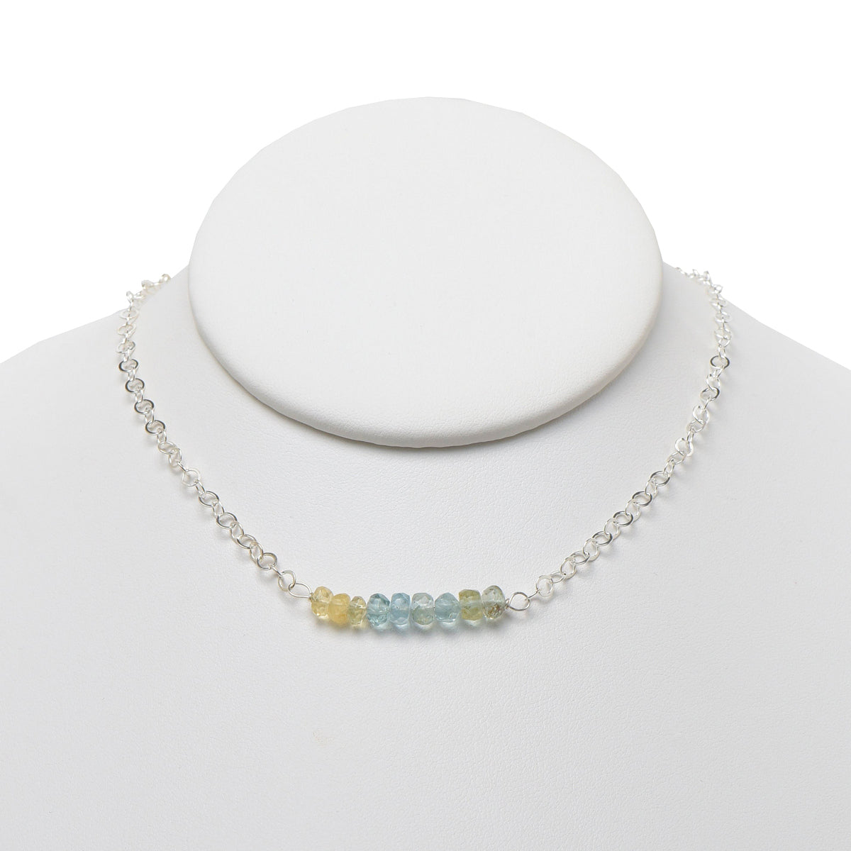 March Aquamarine Birthstone Paperclip Necklace - Jewel Ya
