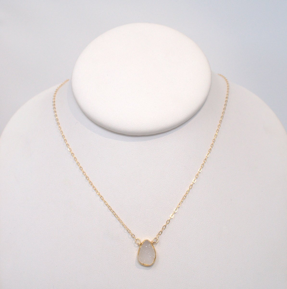 White Druzy & Goldfill Necklace