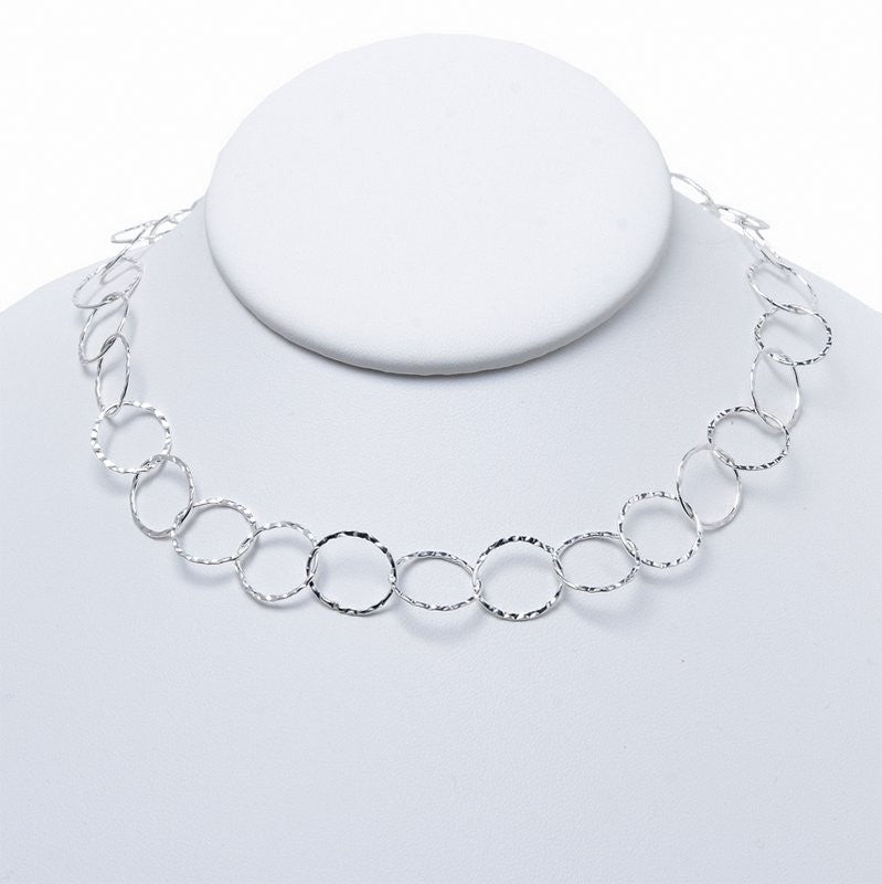 13mm Sterling Silver 16-30 Inch Hammered Chain