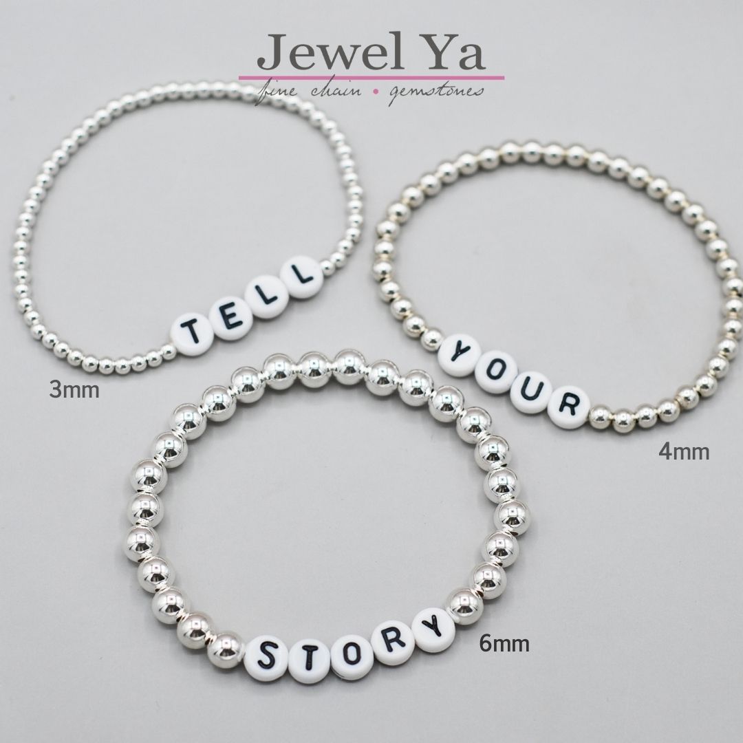 Personalized 4mm Beaded Lux Bracelet - Jewel Ya
