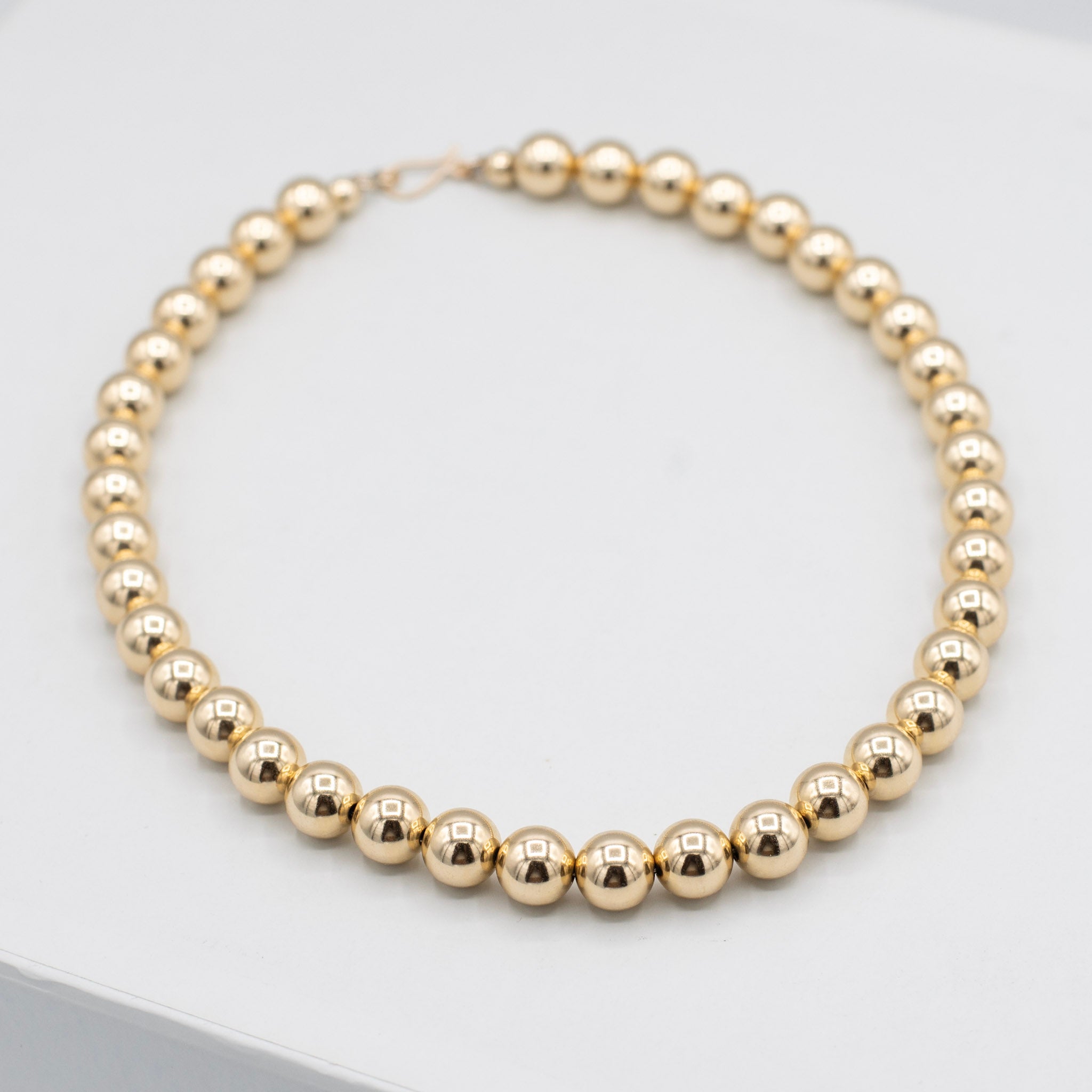 10mm 14k Gold Filled Beaded Necklace