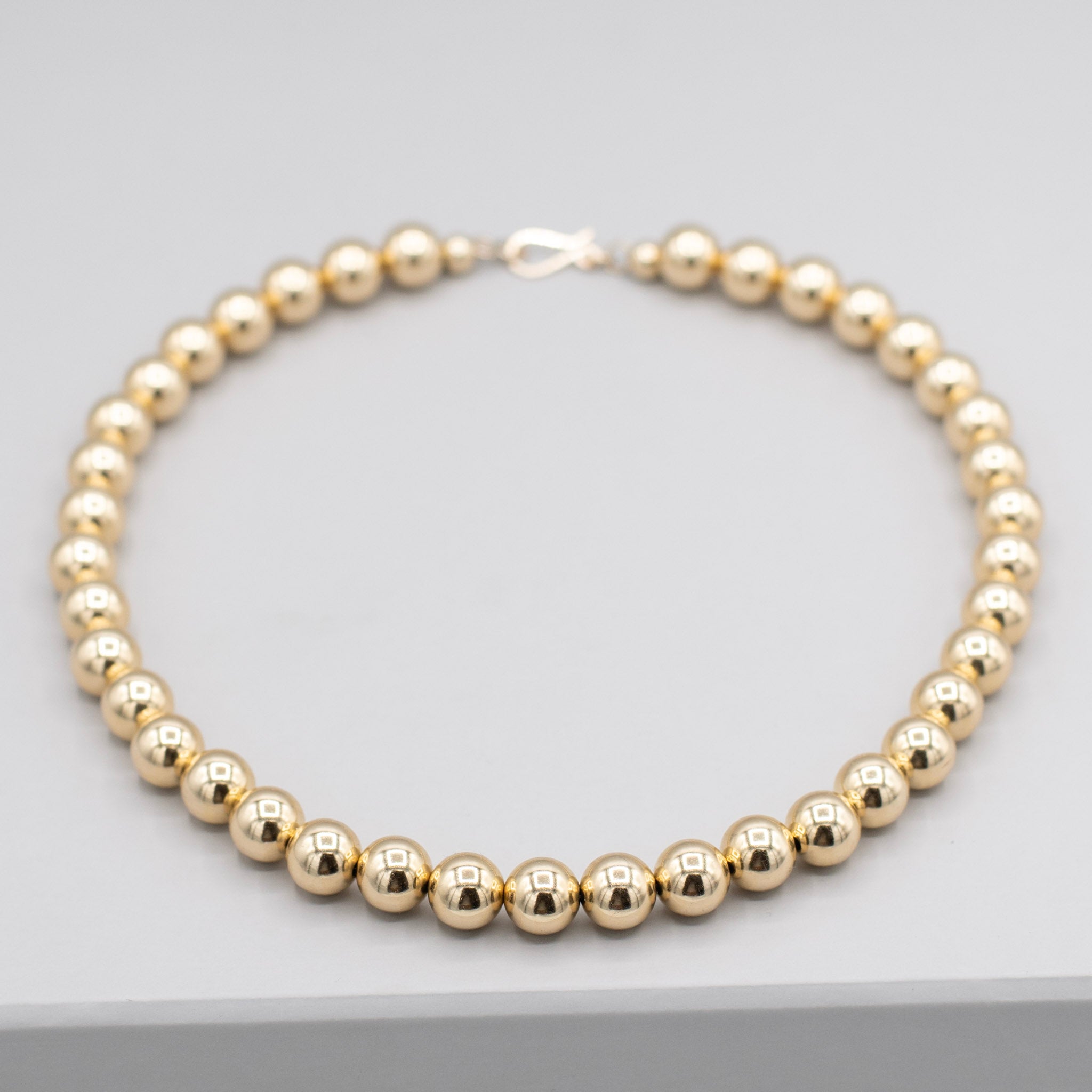 10mm 14k Gold Filled Beaded Necklace - Jewel Ya