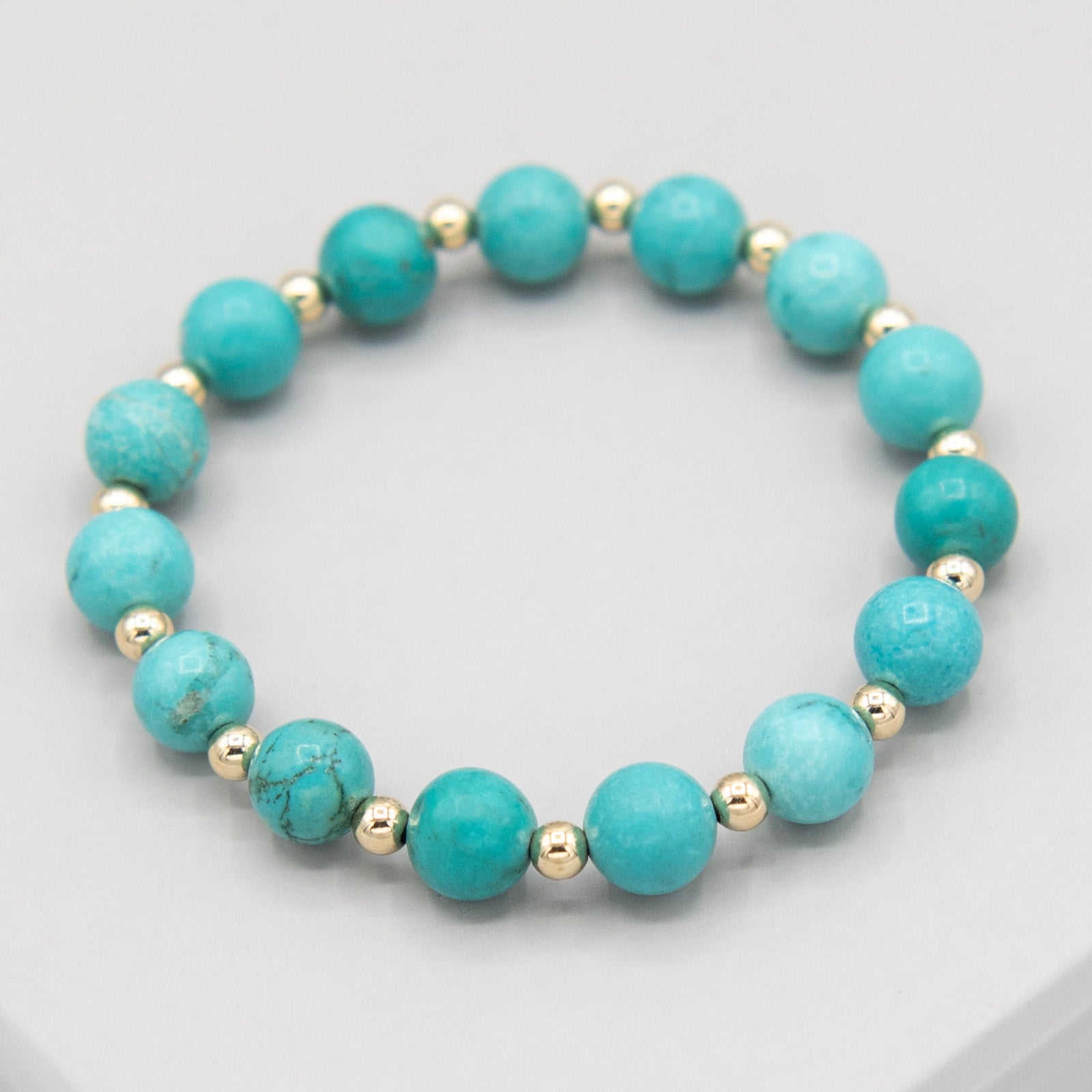 10mm Turquoise & Beaded Lux Bracelet