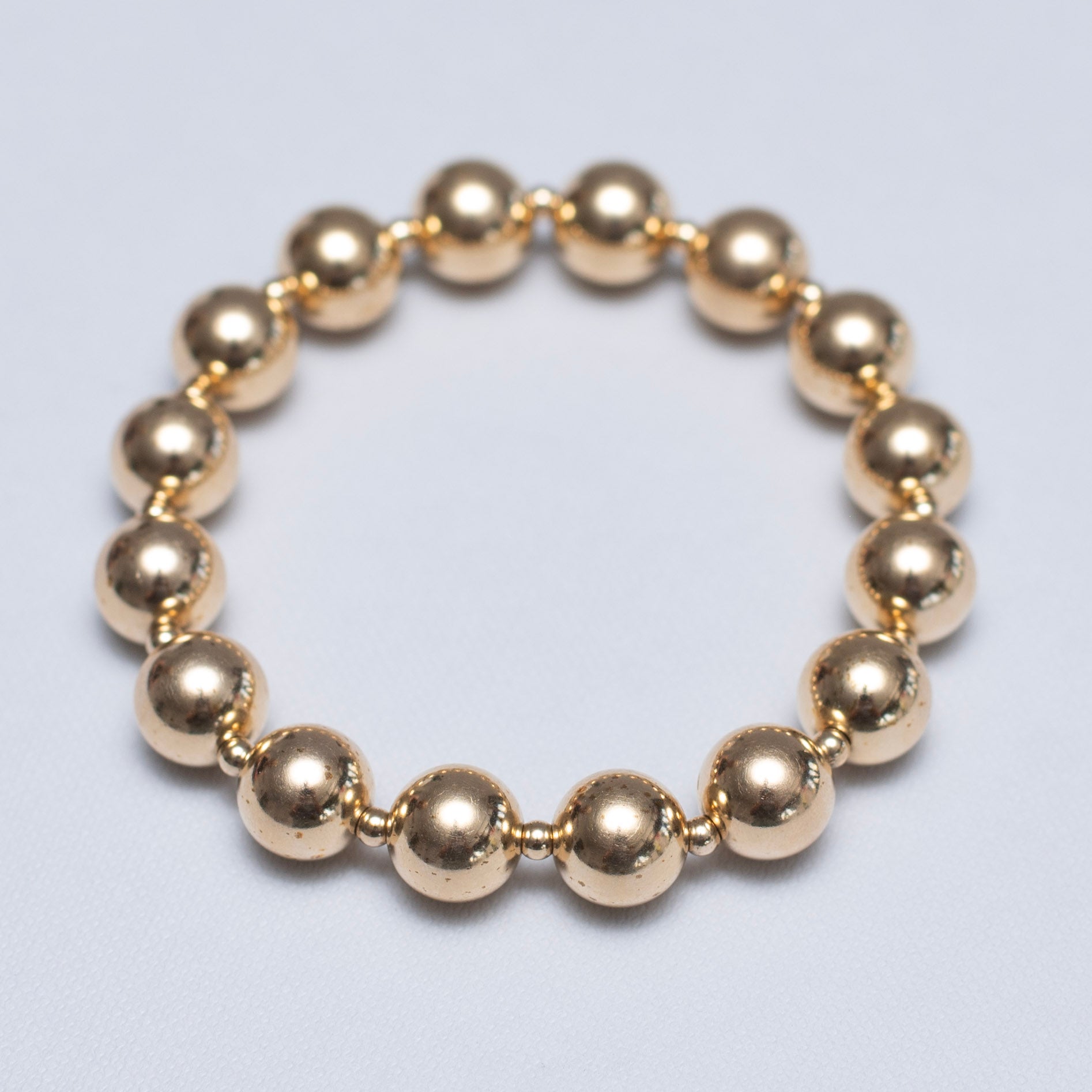 10mm Alternating 14k Gold Filled Beaded Bracelet