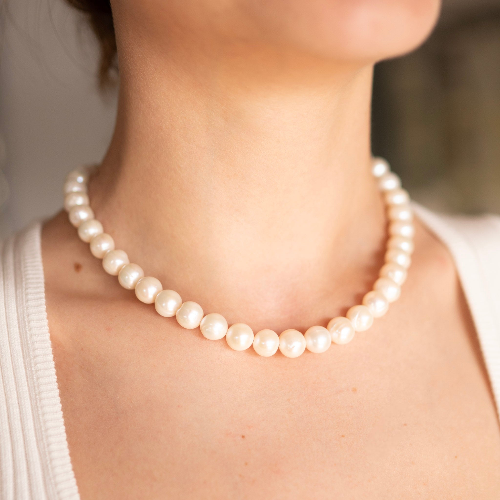 10mm Freshwater Pearl Beaded Necklace