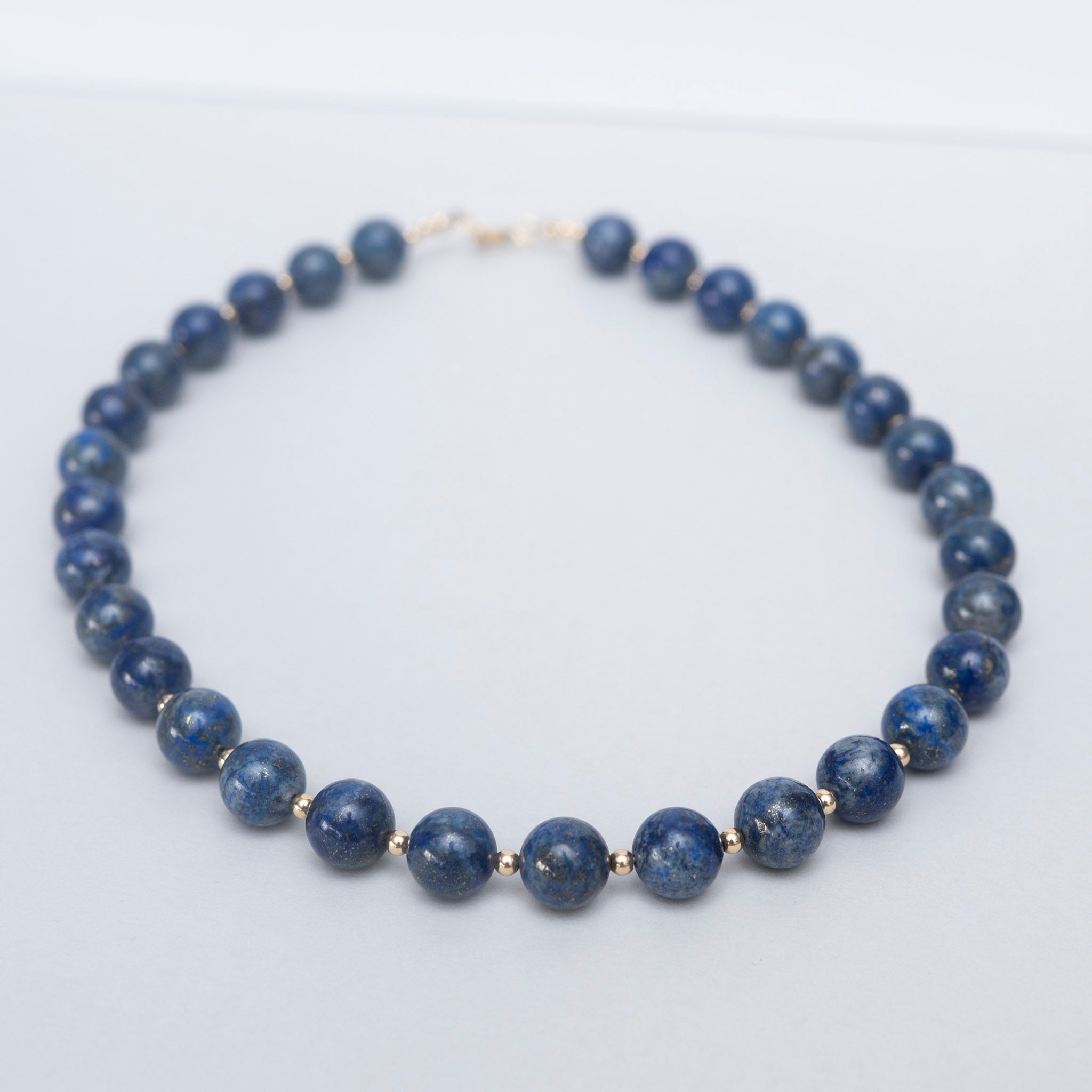 10mm Lapis & Beaded Lux Necklace
