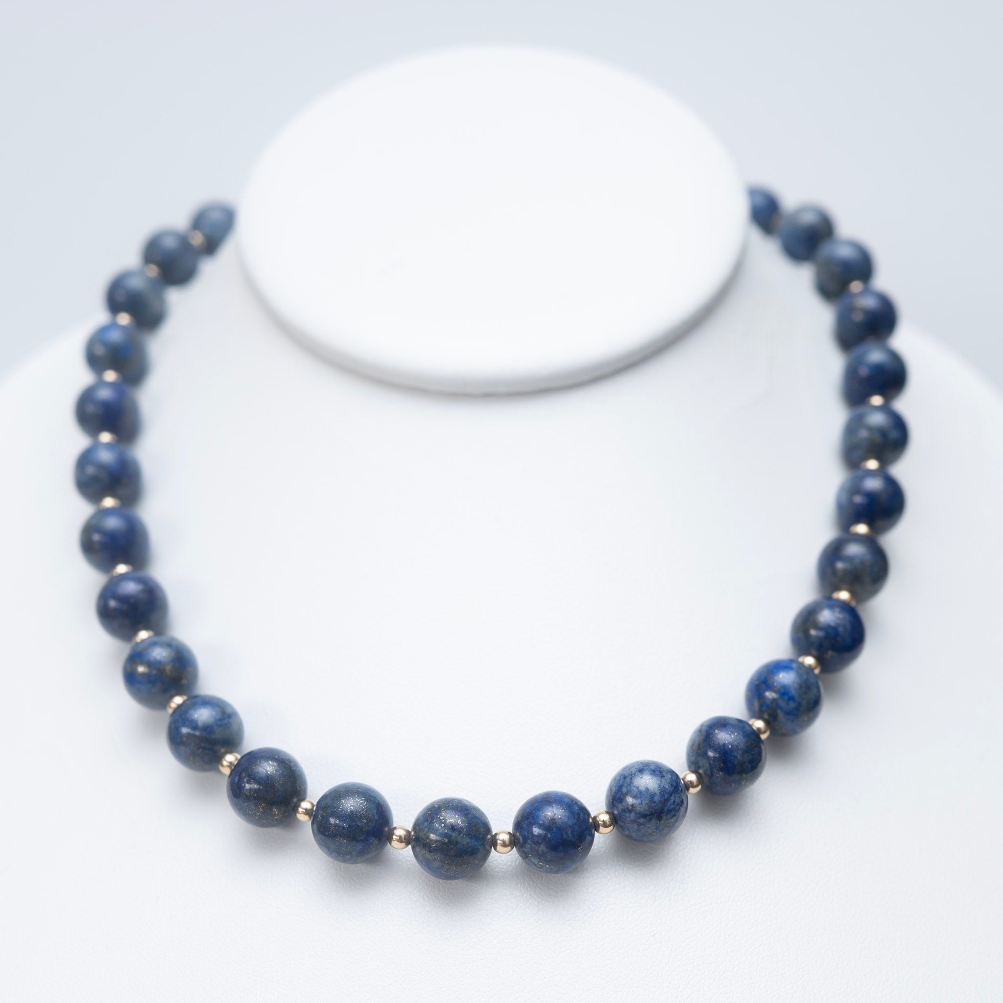 10mm Lapis & Beaded Lux Necklace