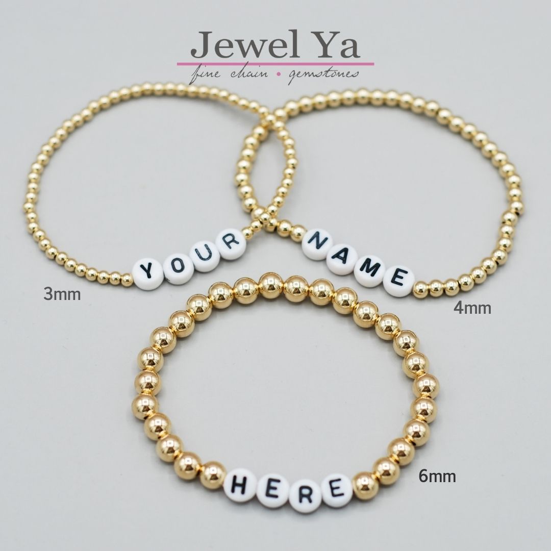 6mm Beaded Lux Initial Bracelet - Jewel Ya