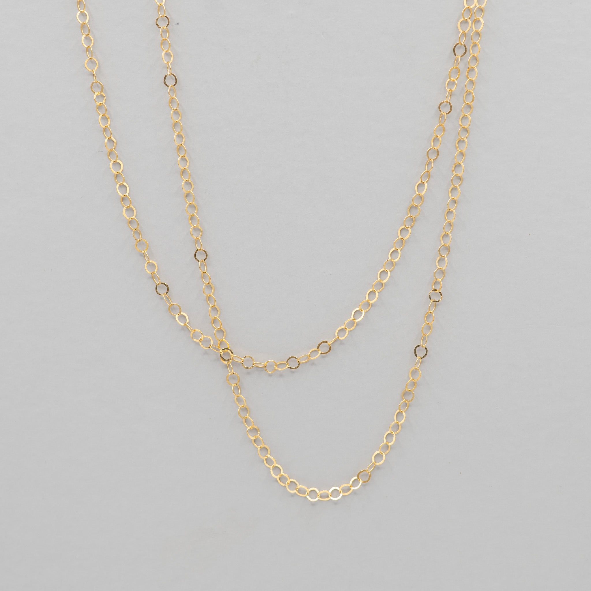 14k Gold Filled 3mm Circle Long Chain