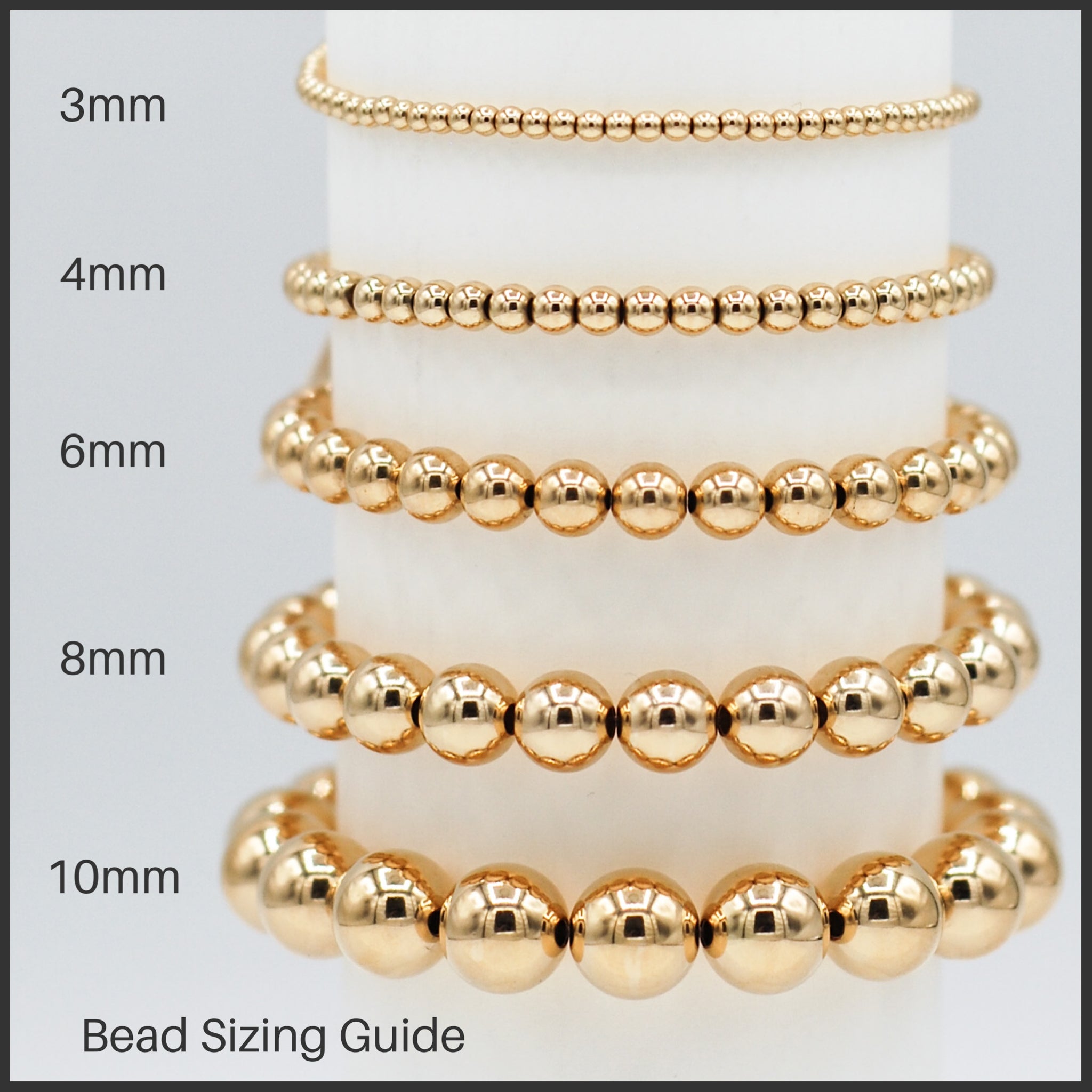 3mm 14k Gold Filled Beaded Lux Bracelet Trio Set - Jewel Ya