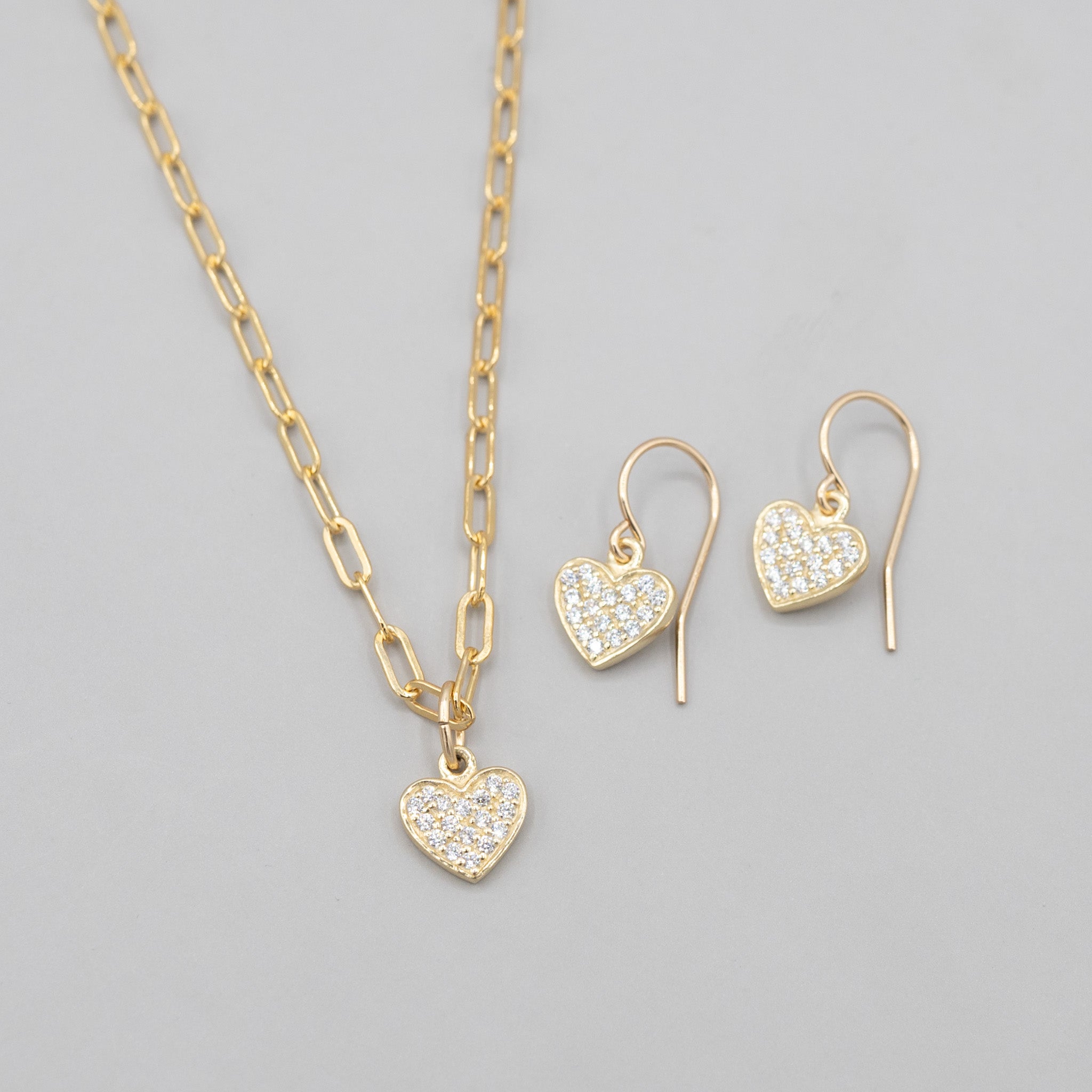 14k Gold Filled Cubic Zirconia Necklace & Earring Set