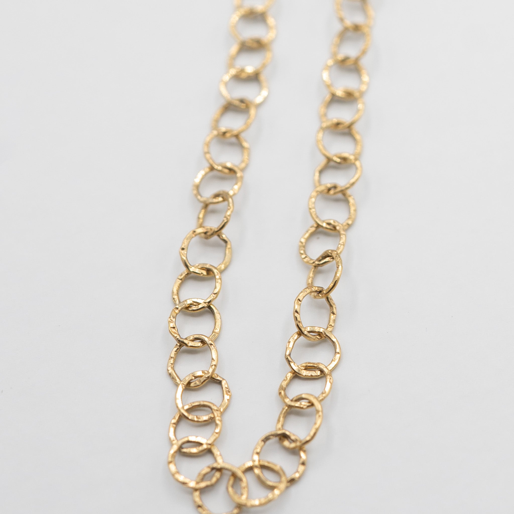 14k Gold Filled Hammered 5mm Circle Layering Chain