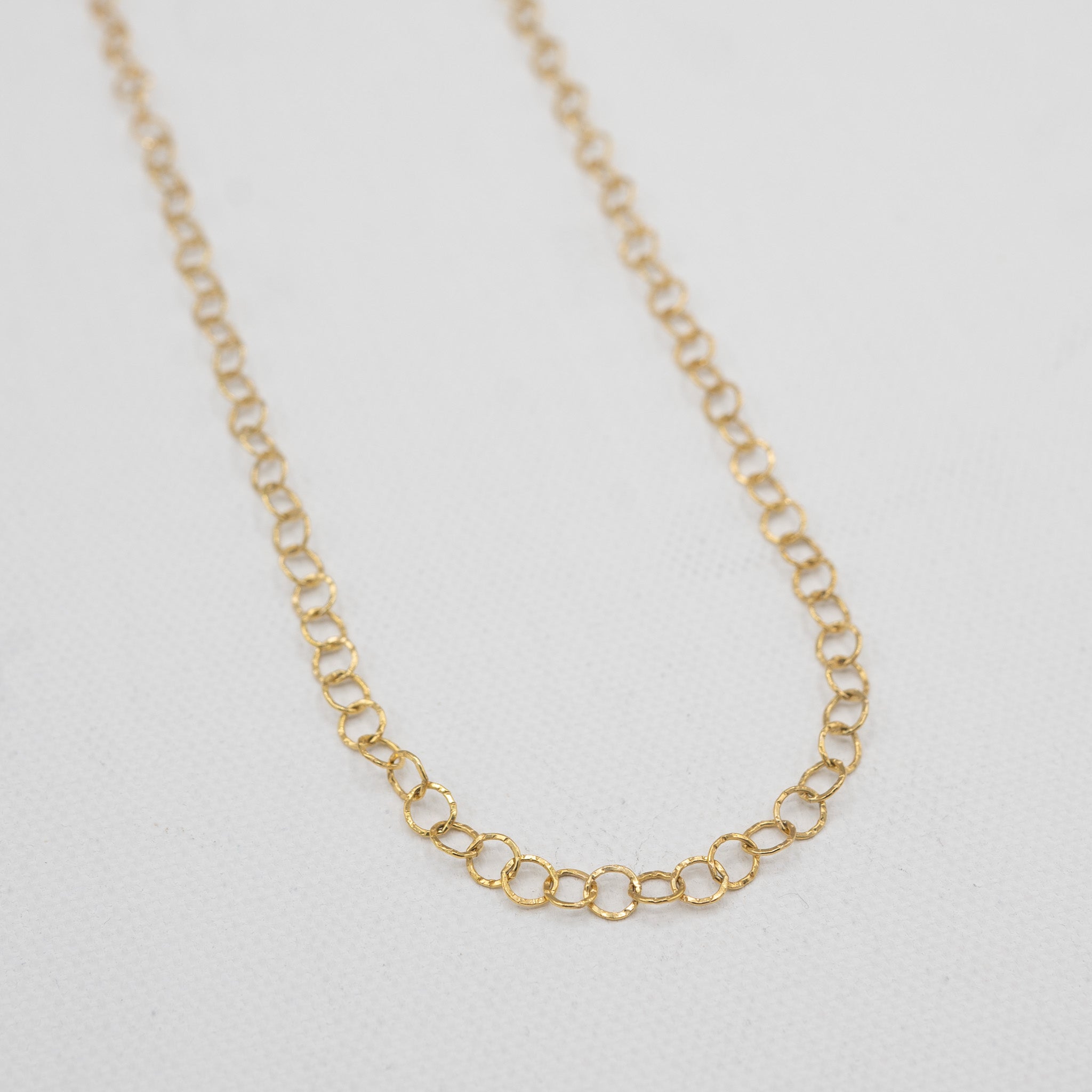14k Gold Filled Hammered 5mm Circle Layering Chain