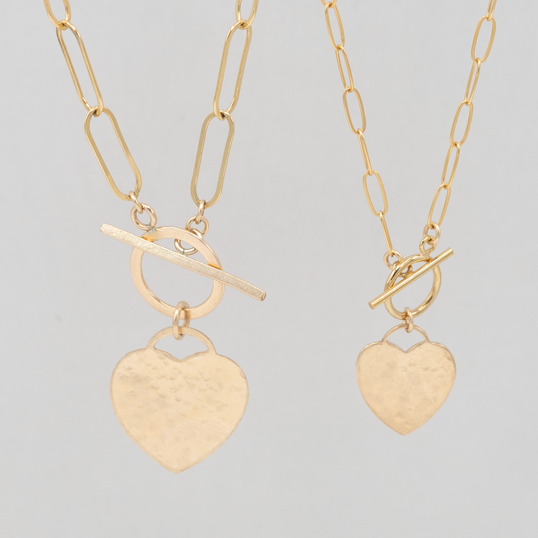 XL 14k Gold Filled Heart Toggle Necklace
