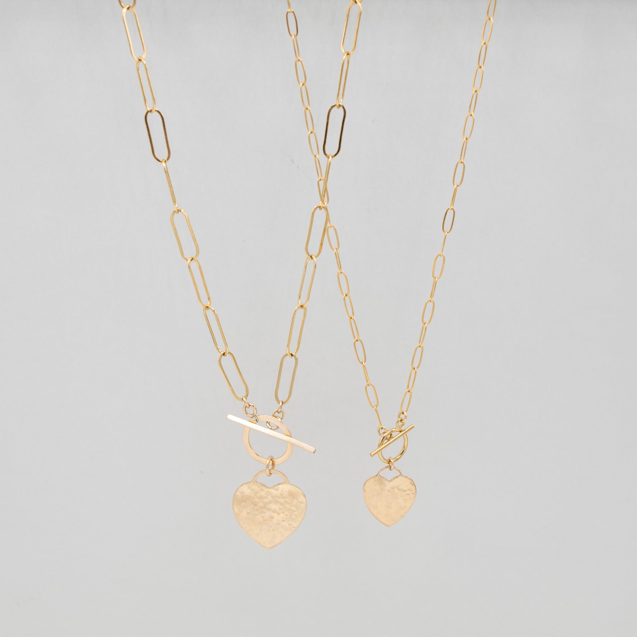 Medium 14k Gold Filled Heart Toggle Necklace - Jewel Ya