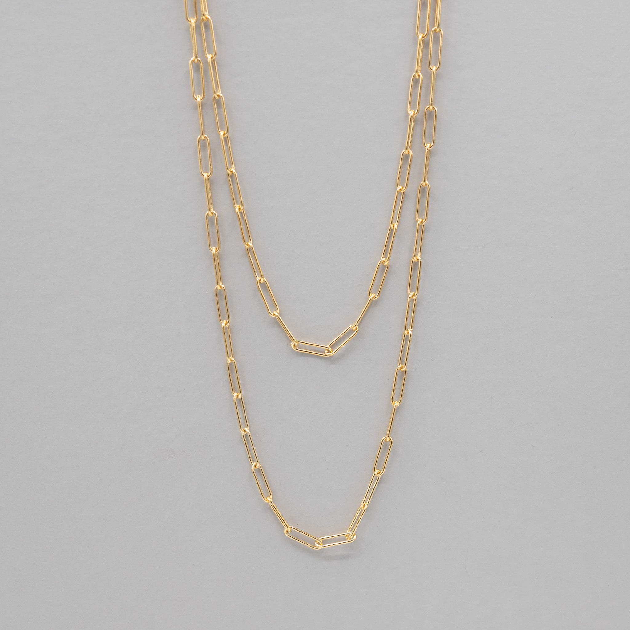 14k Gold Filled Large Paper Clip Long Chain