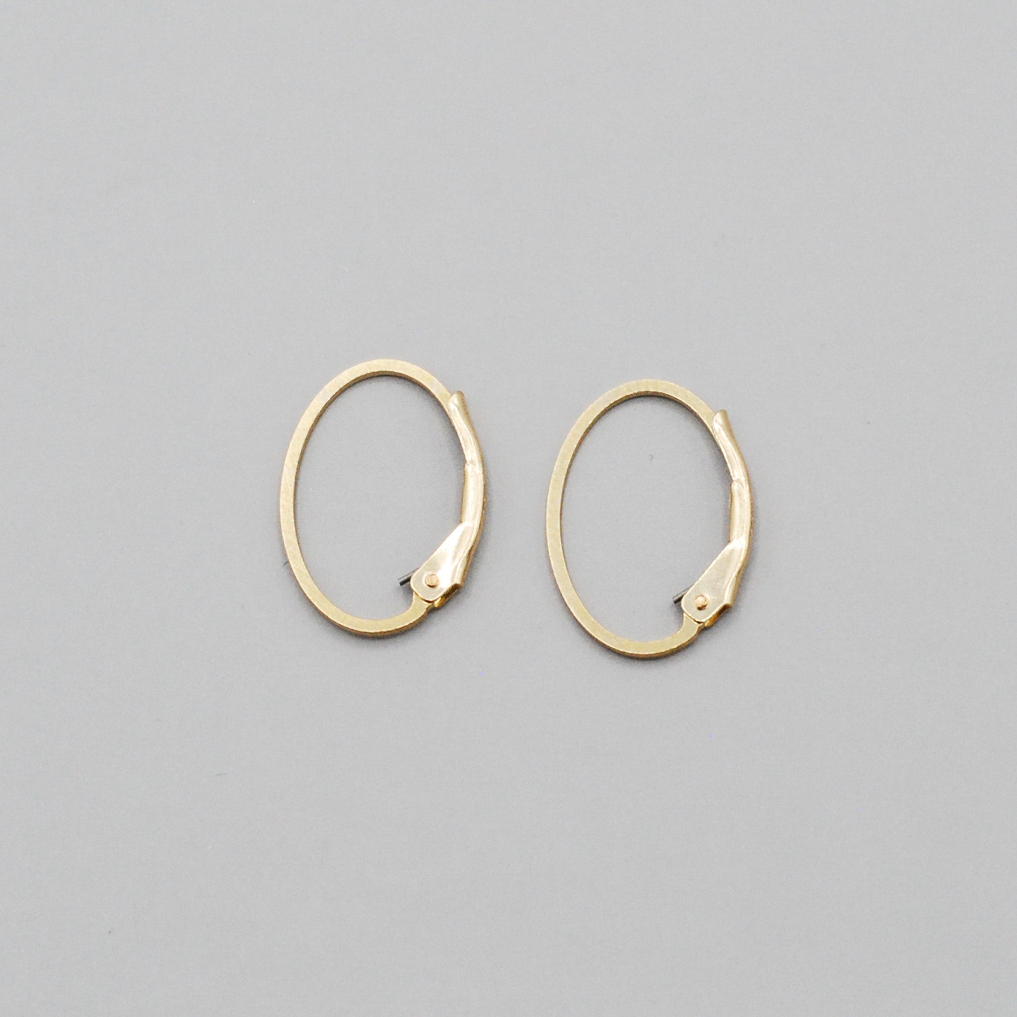 14k Gold Filled Leverback Oval Hoop Earrings