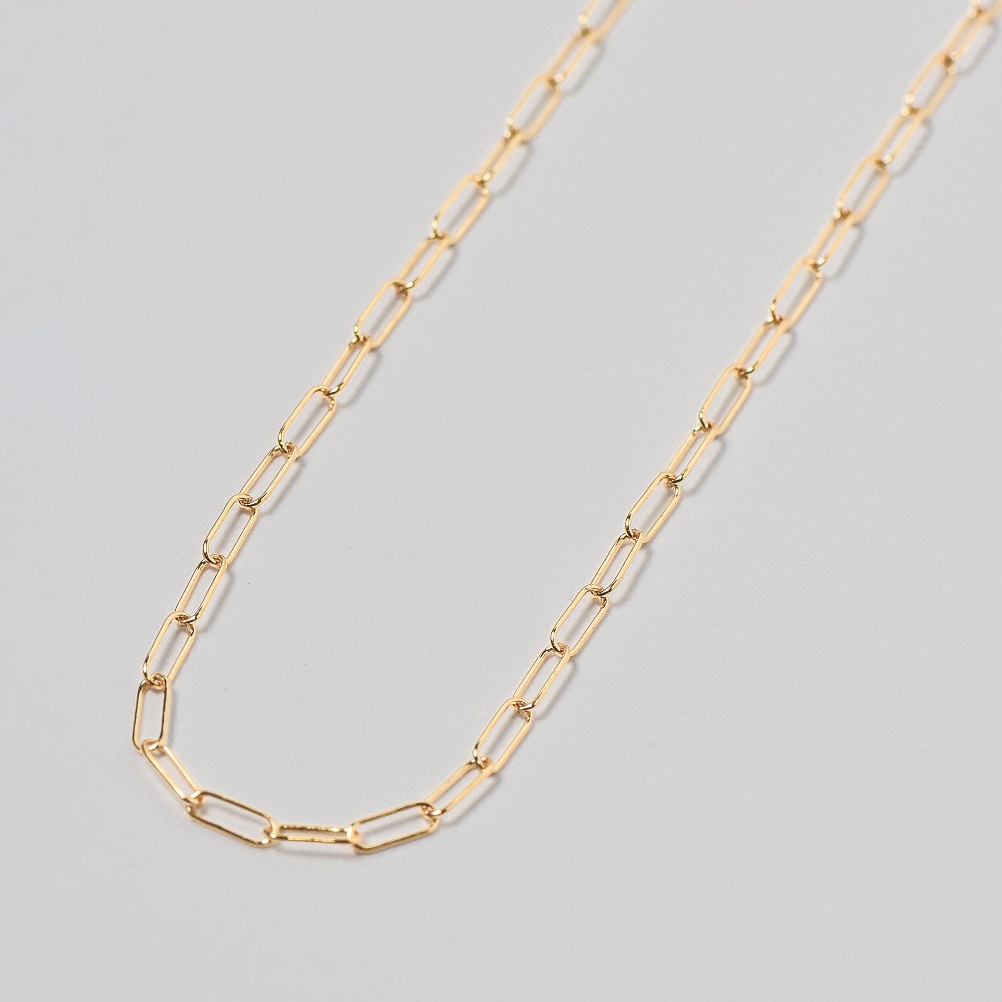 14k Gold Filled Small Paper Clip Layering Chain