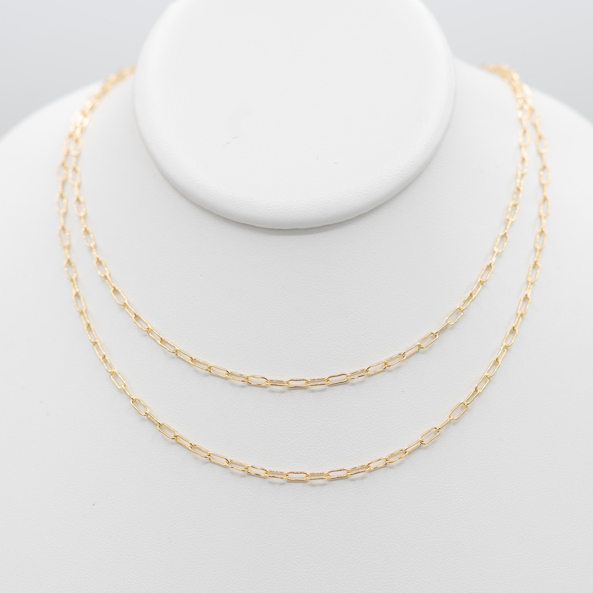 14k Gold Filled Small Paper Clip Long Chain