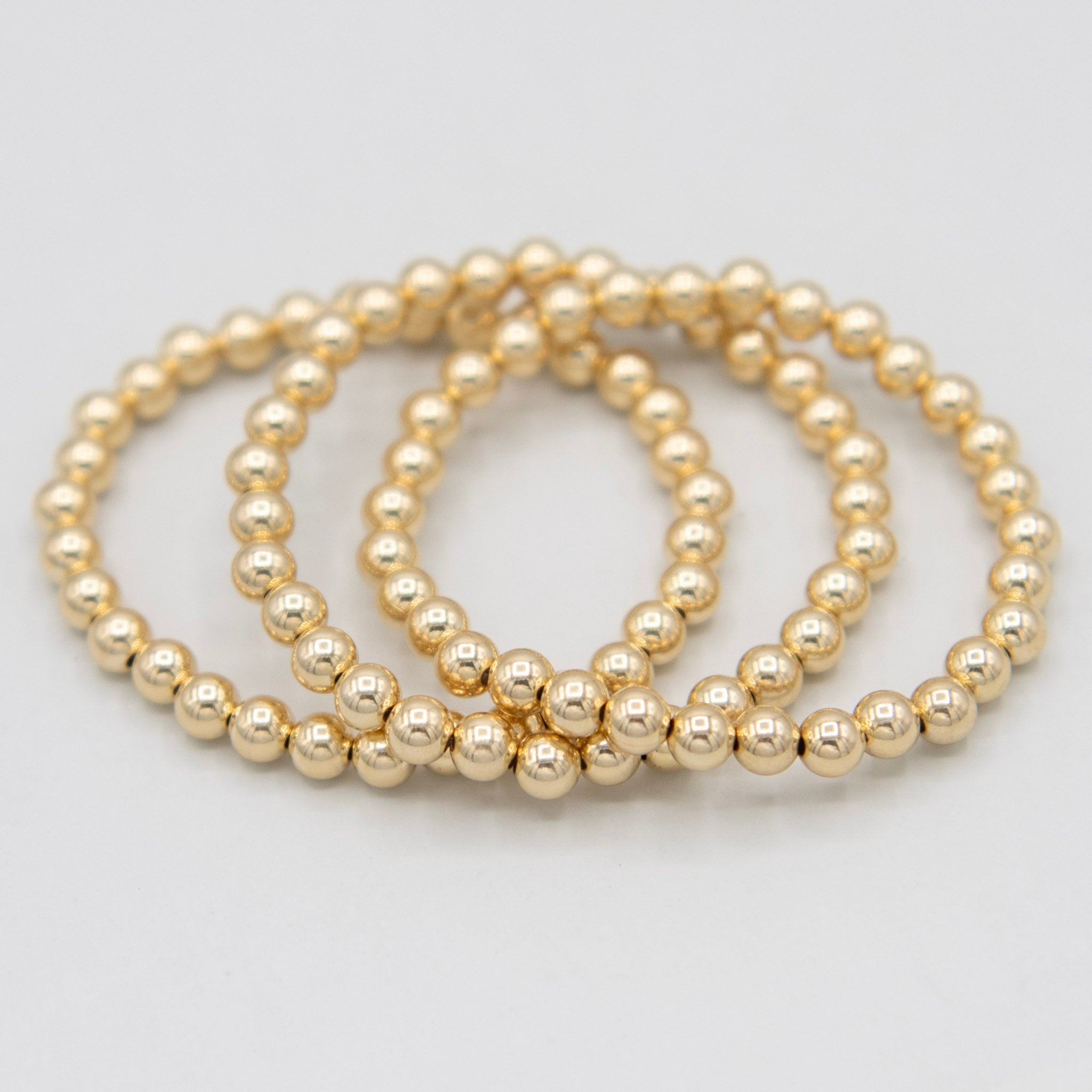 6mm 14k Gold Filled Beaded Lux Trio Set