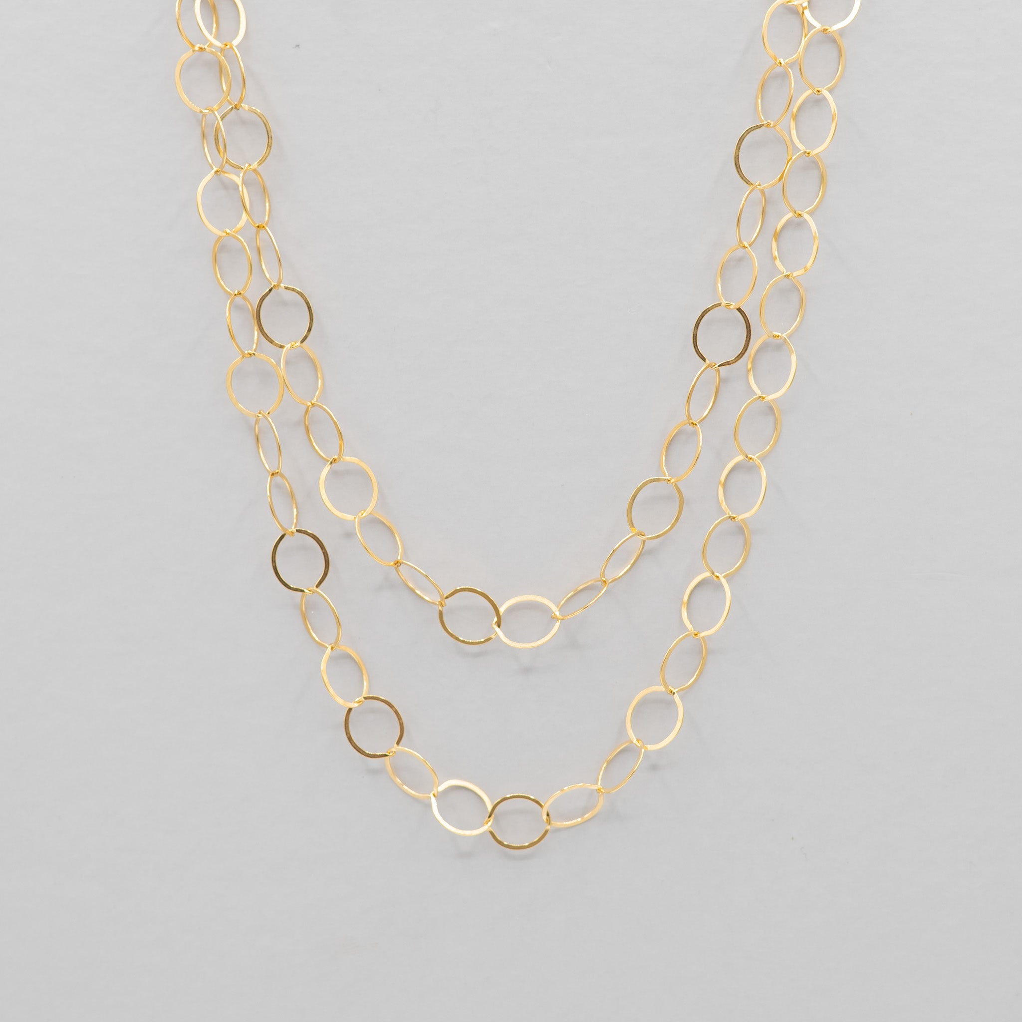 14k Gold Filled 10mm Circle Layering Chain