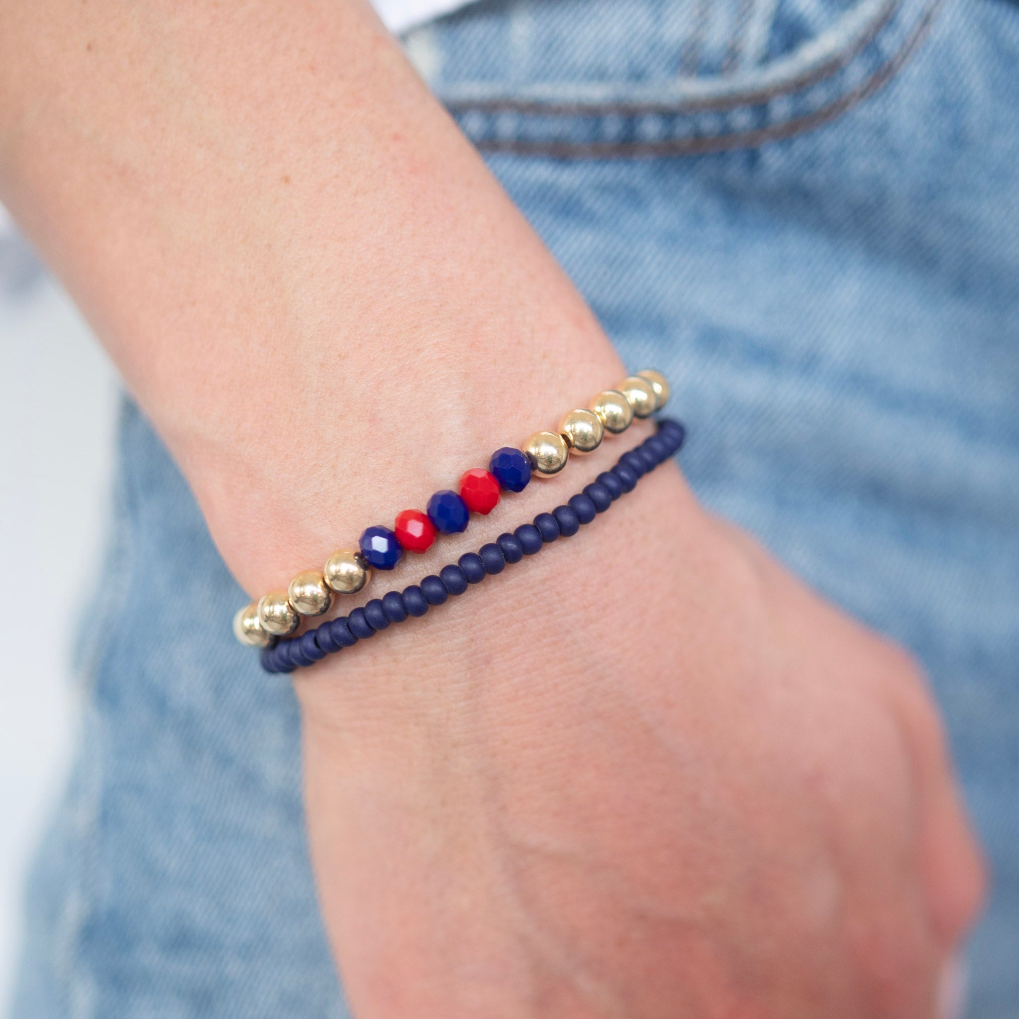 14k Gold Filled Game Day Bracelet & Stacker Set