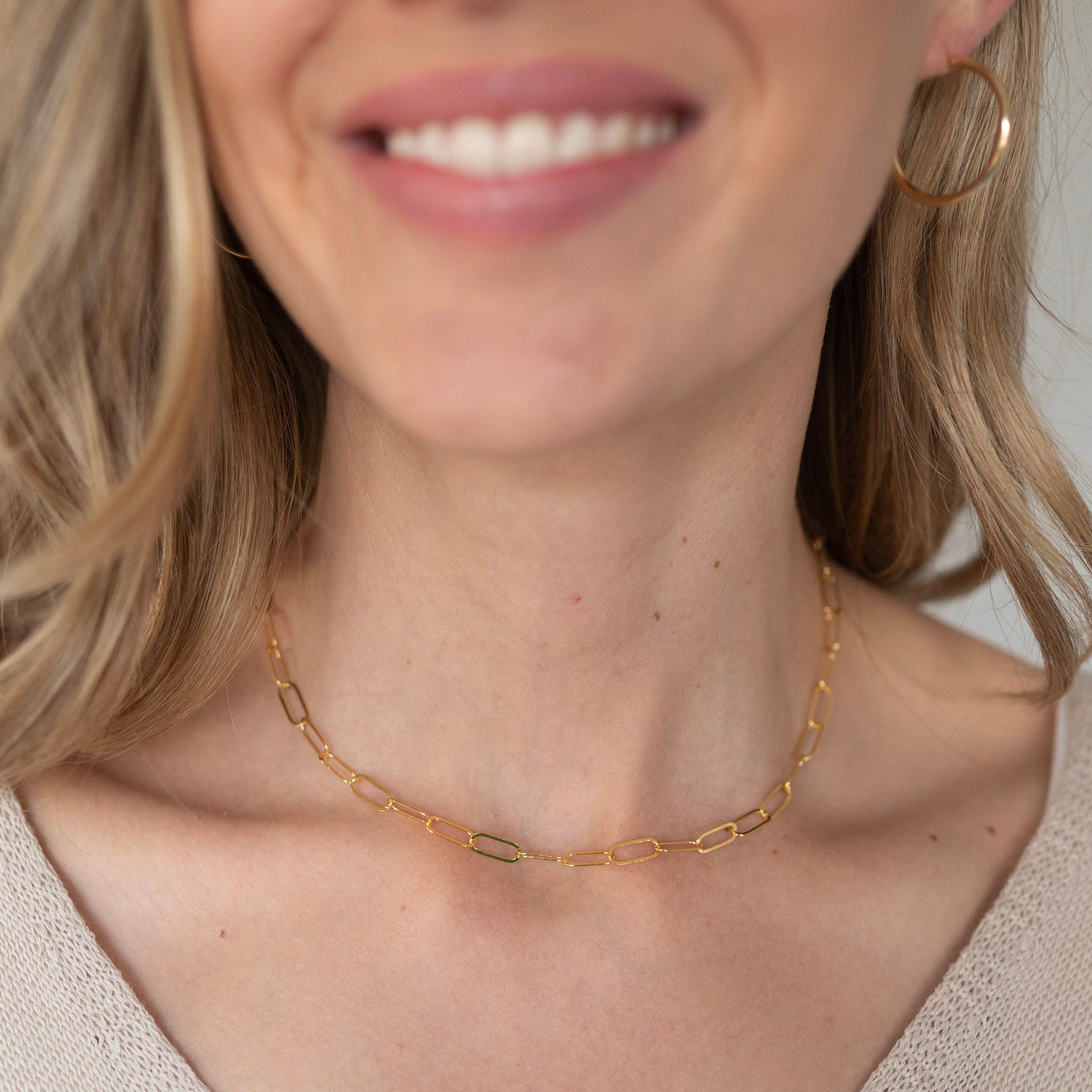 14k Gold Filled Midi Paperclip Layering Chain