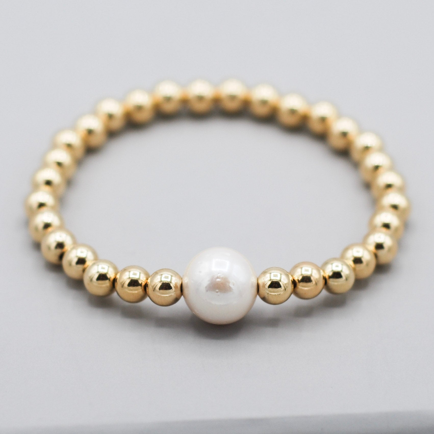 Large Freshwater Pearl & Beaded Lux Bracelet