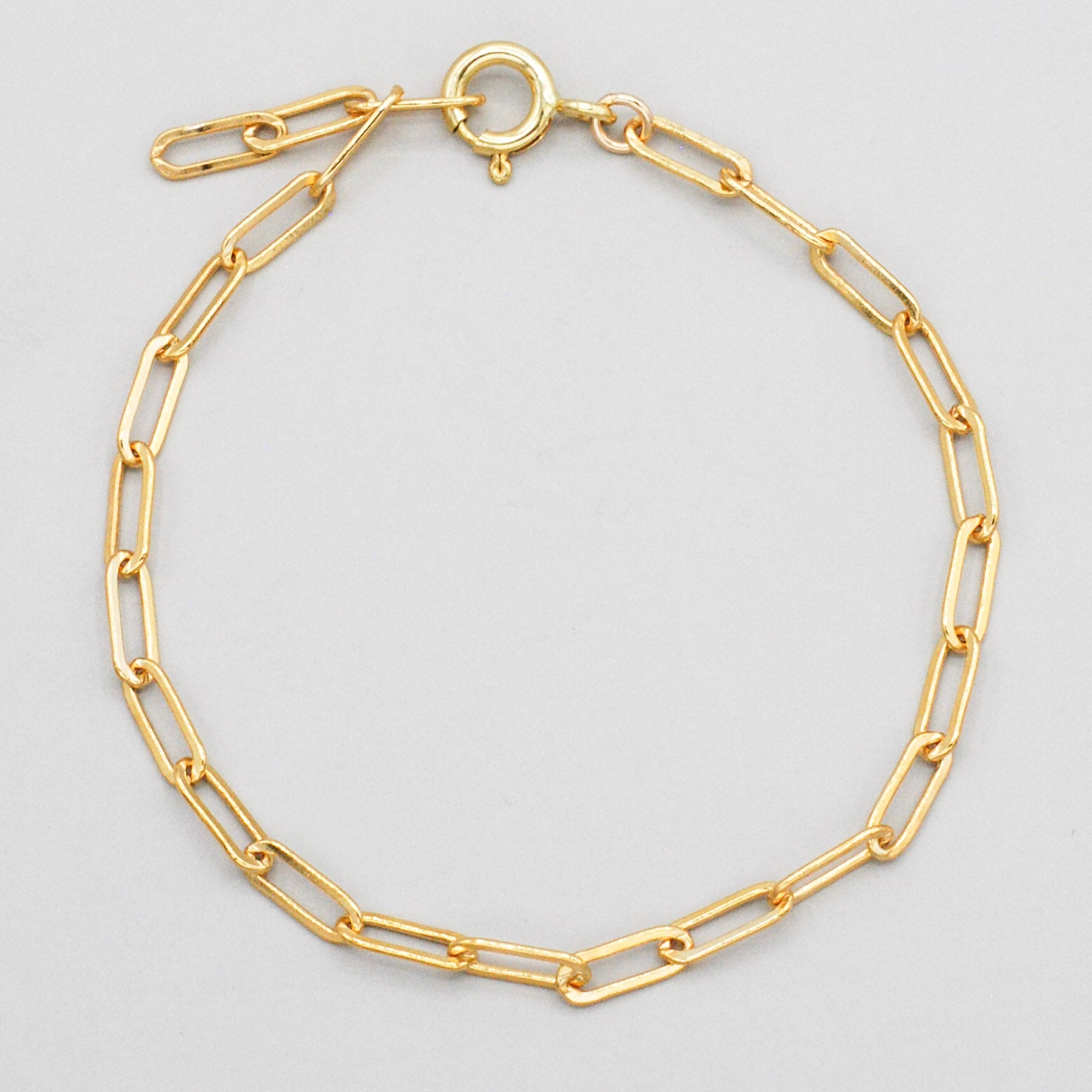 14k Gold Filled Medium Paper Clip Chain Bracelet - Jewel Ya