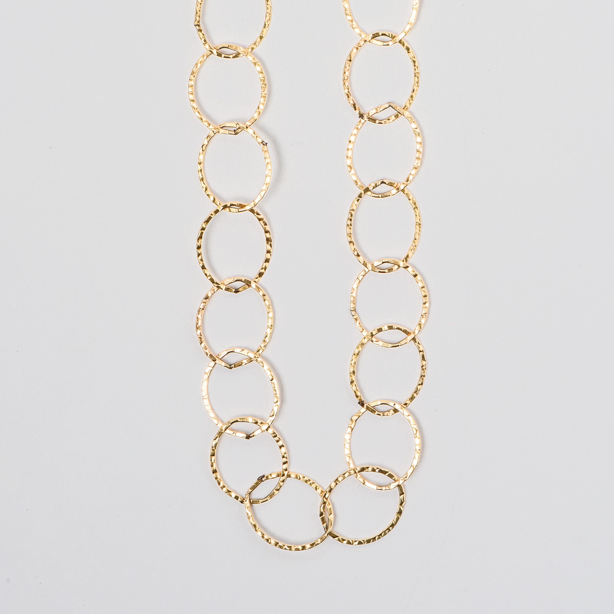 14k Gold Filled 17mm Hammered Layering Circle Chain