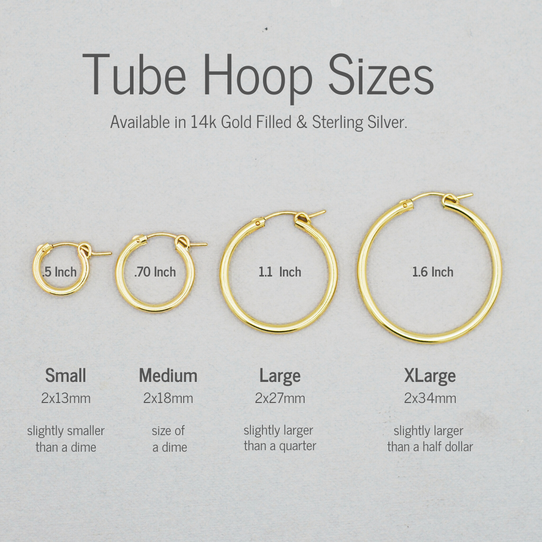 Extra Large 14k Gold Filled Tube Hoops