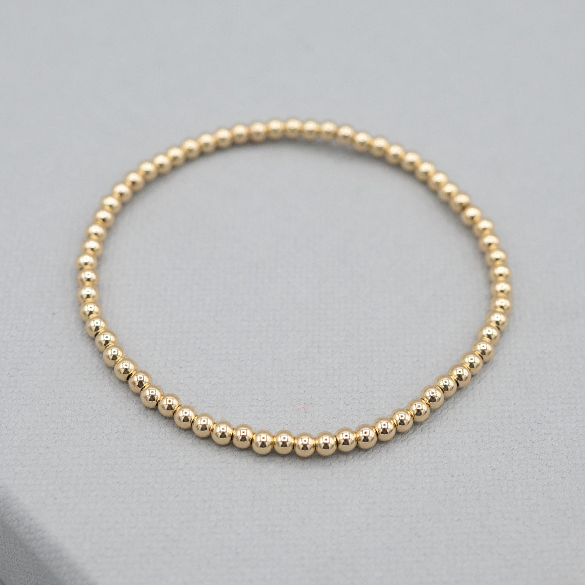 3mm 14k Gold Filled Beaded Bracelet